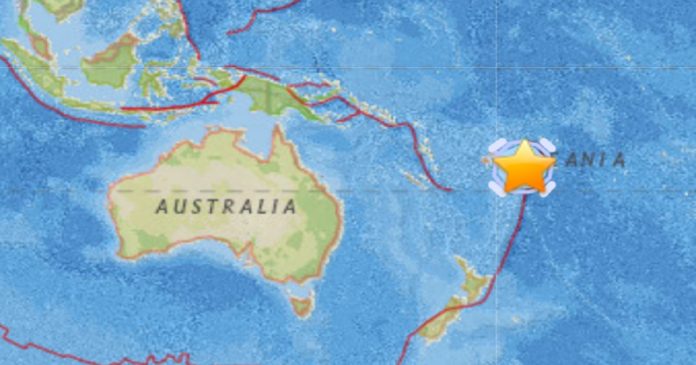 gempa di Kepulauan Tonga di Samudera Pasifik