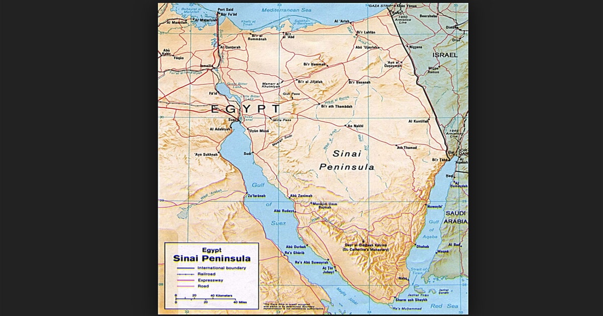 Карта синайского полуострова