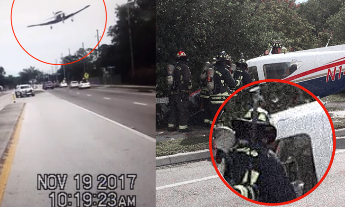 Kecelakaan Pesawat Menegangkan di Jalan Raya Florida Tertangkap Kamera Mobil Patroli