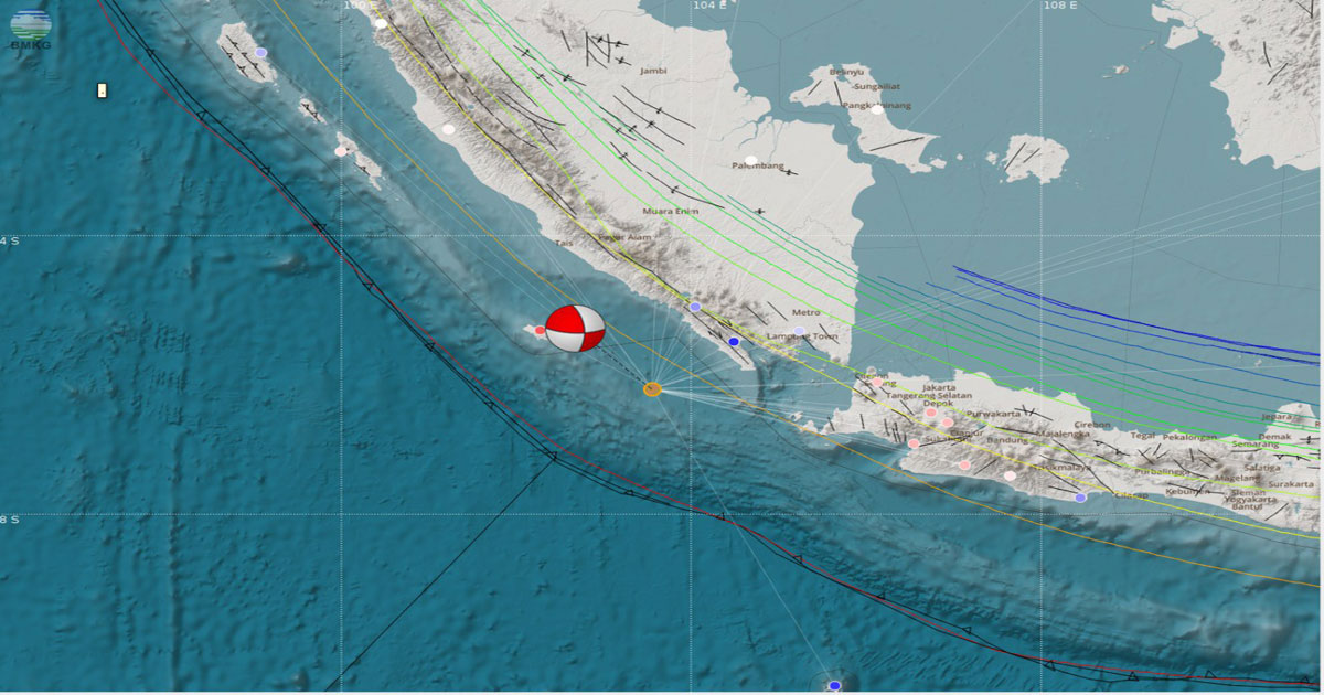 Gempabumi Tektonik 5.0 Magnitude Mengguncang Lampung, Tidak Berpotensi