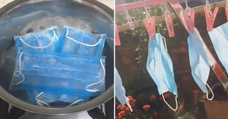 Masyarakat yang Putus Asa Merebus Masker yang Sudah Digunakan untuk Digunakan Kembali di Tengah Kelangkaan