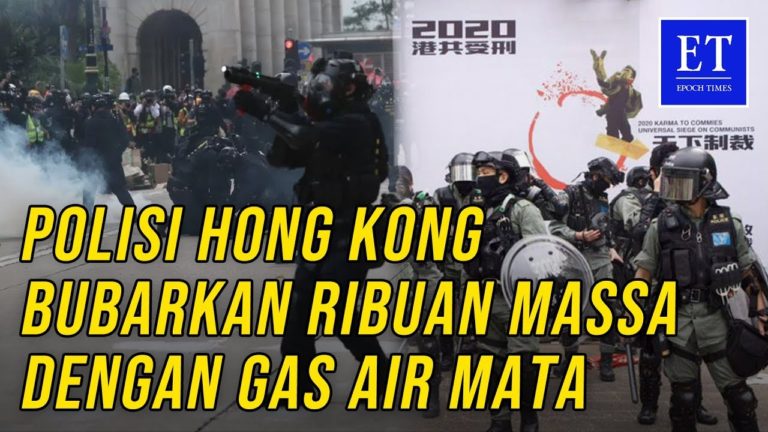 Tembakkan Gas Air Mata Bubarkan Ribuan Massa Serukan Sanksi Internasional Untuk Pejabat Tiongkok