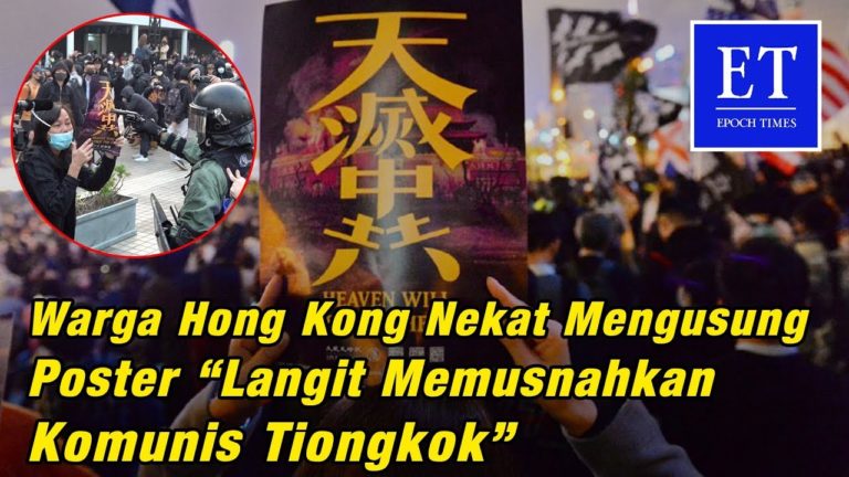Warga Hong Kong Nekat Mengusung Poster “Langit Memusnahkan Komunis Tiongkok”