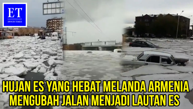 Bongkahan Besar Es Membanjiri Jalanan, Setelah Hujan Es yang Belum Pernah Terjadi Melanda Armenia