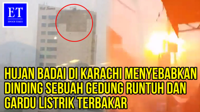 Hujan Badai di Karachi Menyebabkan Dinding Sebuah Gedung Runtuh dan Gardu Listrik Terbakar
