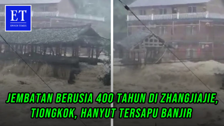 Jembatan Berusia 400 Tahun di Zhangjiajie, Tiongkok, Hanyut Tersapu Banjir