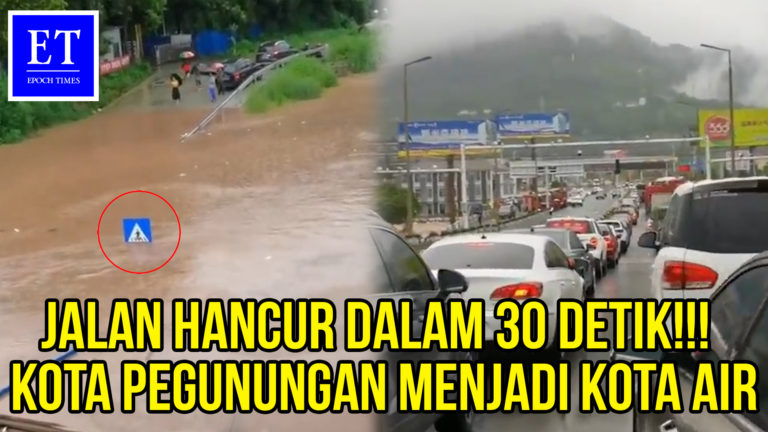 Jalan Hancur dalam 30 Detik!!! Kota Pegunungan Menjadi Kota Air
