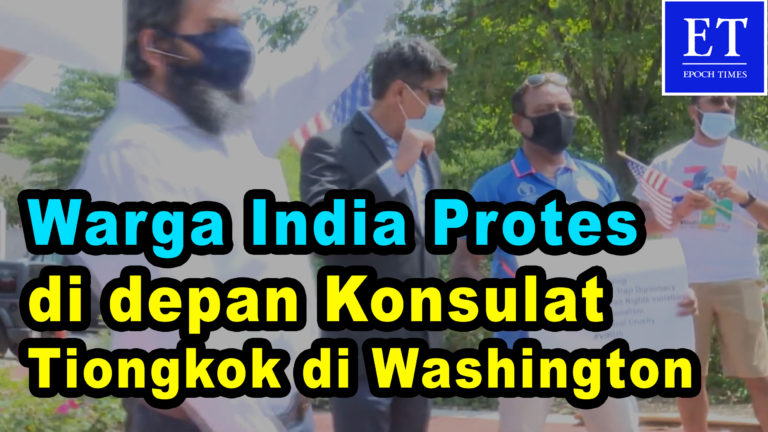 Warga India Protes di depan Konsulat Tiongkok di Washington, “Hancurkan Partai Komunis Tiongkok”