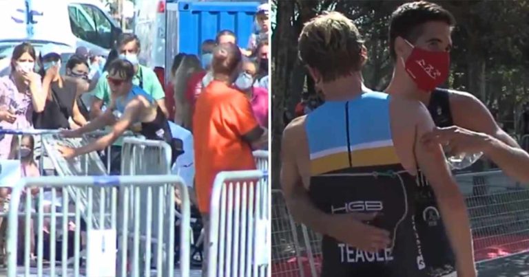 Atlet Triatlon Ini Mengorbankan Posisi Ketiganya untuk Pesaingnya yang Salah Mengambil Jalur