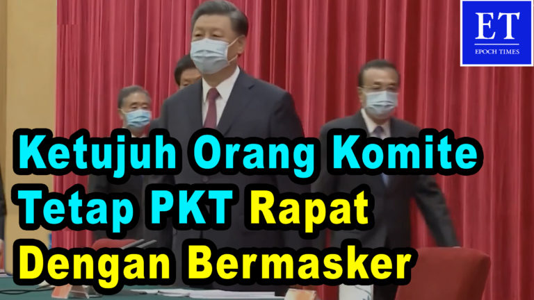 Mau Bicara Apa Lagi ? Ketujuh Orang Komite Tetap Partai Komunis Tiongkok Rapat dengan Bermasker