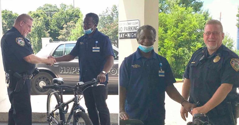 Seorang Polisi Memberikan Sepeda Barunya kepada Seorang Pria yang Dia Lihat Berjalan Kaki ke Tempat Kerja