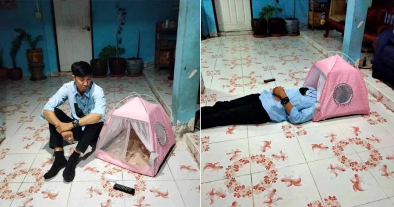 Pria Thailand Membeli Tenda Selama Penjualan 11.11, Tetapi yang Dia Terima Tenda Mungil, Hanya Muat Kepalanya Saja