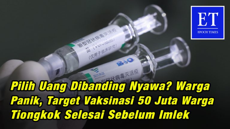 Pilih Uang Dibanding Nyawa? Warga Panik, Target Vaksinasi 50 Juta Warga Tiongkok Selesai Sebelum….