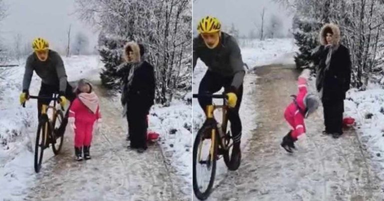 Pengendara Sepeda Memicu Kemarahan Setelah Menggunakan Lututnya untuk Menjatuhkan Seorang Anak yang Menghalangi Jalannya