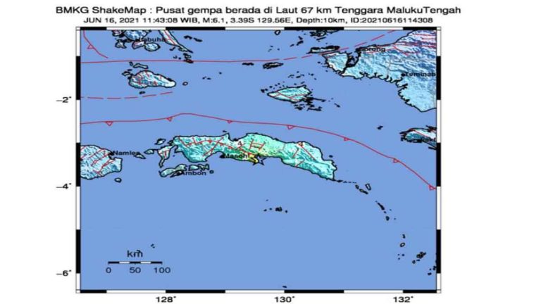 Gempa Magnitudo 6,1 di Maluku Tengah, Dimonitor Air Laut Sempat Terlihat Surut