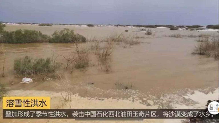 Cuaca Ekstrem Menerjang, Lebih dari 300 KM Gurun Pasir di Xinjiang Terendam Banjir! Bak Lautan