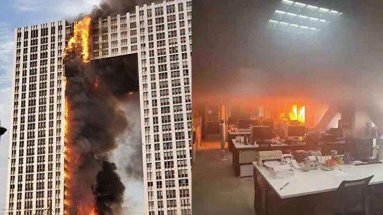 Hampir 2.000 Orang Dievakuasi Akibat Kebakaran di Kaixuan International Building 28 Lantai di Dalian, Tiongkok