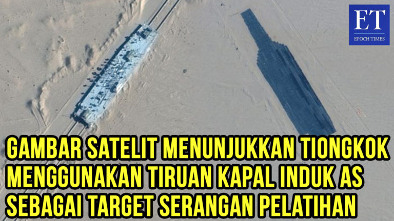 Gambar Satelit Menunjukkan PKT Menggunakan Tiruan Kapal Induk AS sebagai Target Serangan Pelatihan