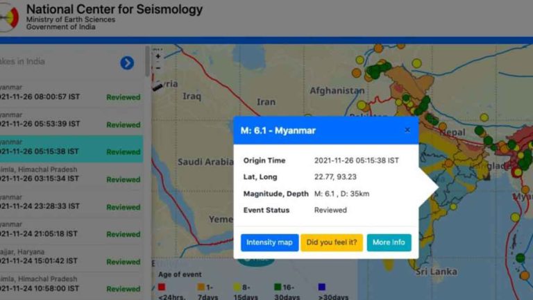 Gempa Magnitudo 6,1 Mengguncang Wilayah Perbatasan antara Myanmar dan India