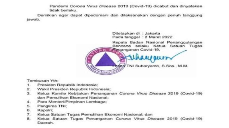 Soal Potongan SK Pandemi Covid-19 Dicabut, Benarkah?