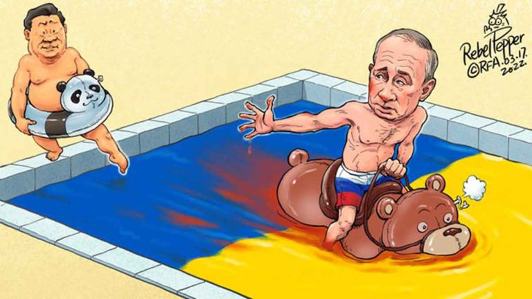 [Kolom Karikatur] Invasi Putin ke Ukraina Membuat Xi Jinping dalam Posisi Dilema