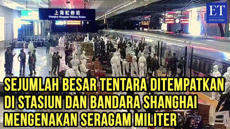 Sejumlah Besar Tentara yang Ditempatkan di Stasiun dan Bandara Shanghai Mengenakan Seragam Militer