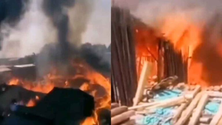Kebakaran Melanda Neijiang, Sichuan, Tiongkok, Menghanguskan Banyak Bangunan, Kobaran Api Membumbung Tinggi