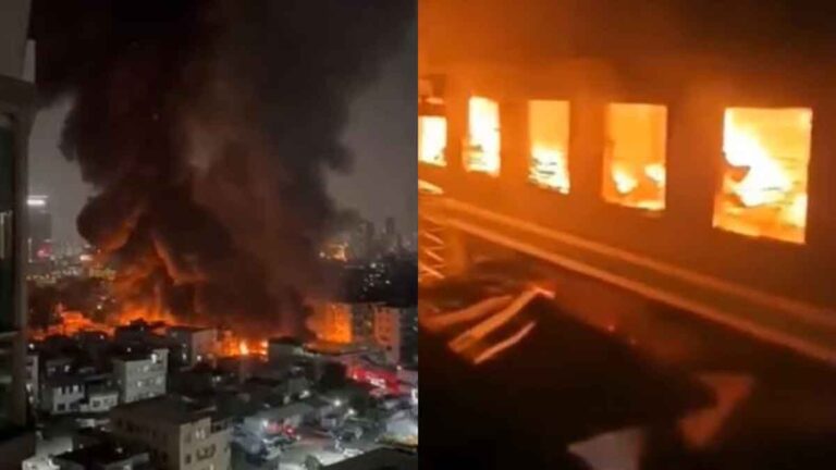 Pasar Guangzhou, Tiongkok Terbakar, Kobaran Api Membumbung Tinggi