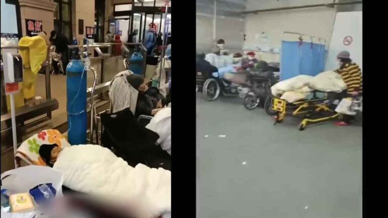 Ranjang Rumah Sakit di Shanghai Habis Terpakai, Pasien Terpaksa Berbaring di Tempat Terbuka