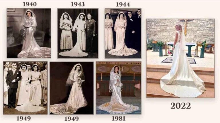 ‘Warisan yang Luar Biasa’: 7 Wanita dari Keluarga yang Sama Mengenakan Gaun Pengantin yang Dibeli pada  1940 dengan Harga Setara Rp 200.000