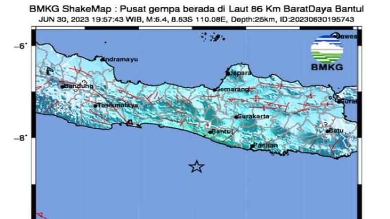 Gempa Magnitudo 6,4 Mengguncang Bantul, Yogyakarta, Terasa di Jawa Tengah, Jawa Timur Hingga Bandung