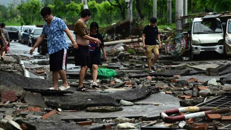 Kondisi Mentougou dan Fangshan Beijing Usai Diterjang Banjir Bandang