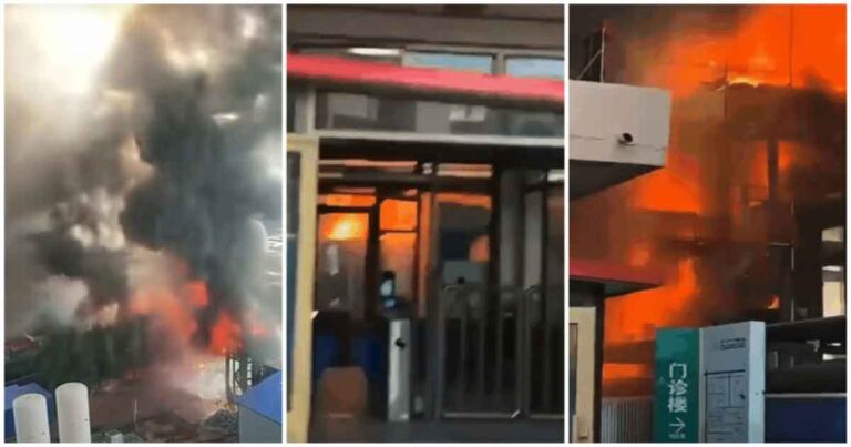 Ledakan dan Kebakaran Hebat Terjadi di Sebuah Rumah Sakit Kota Harbin Tiongkok, Hingga Api dan Asap Mengepul Tinggi