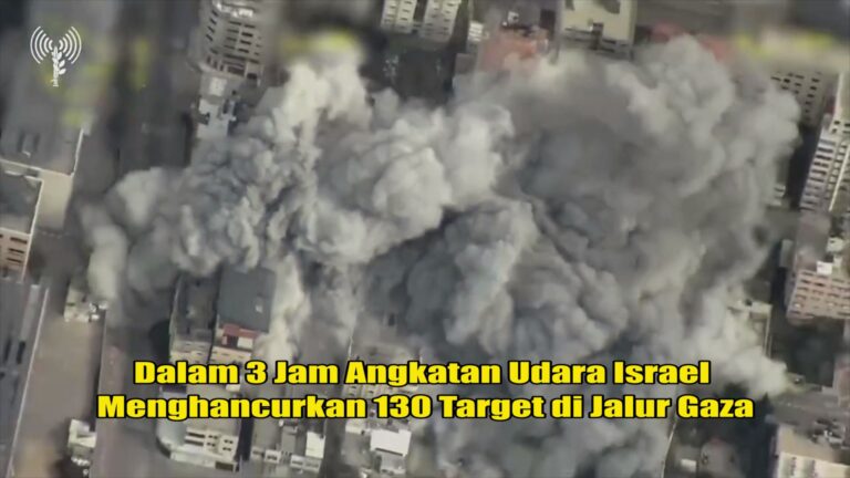 Dalam 3 Jam Angkatan Udara Israel Menghancurkan 130 Target di Jalur Gaza