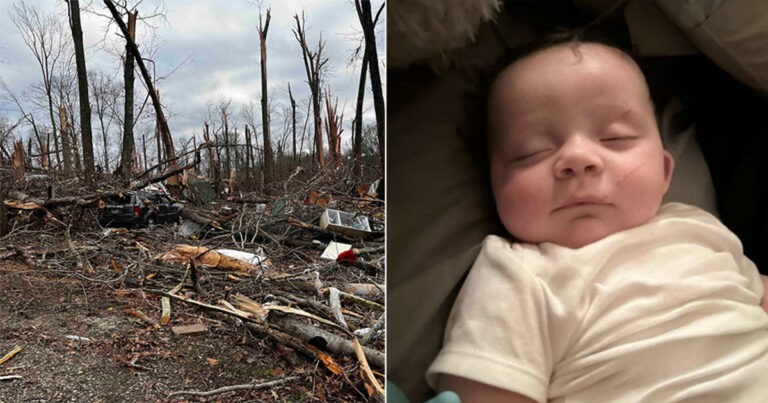 Bayi Berusia 4 Bulan Ditemukan Selamat di Pohon Setelah Tornado Menghancurkan Rumah Keluarganya