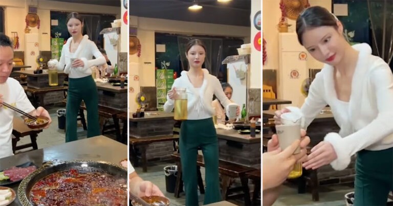 Seorang Pelayan di Restoran Tiongkok Menjadi Viral Setelah Dia dengan Sempurna Meniru Robot Android