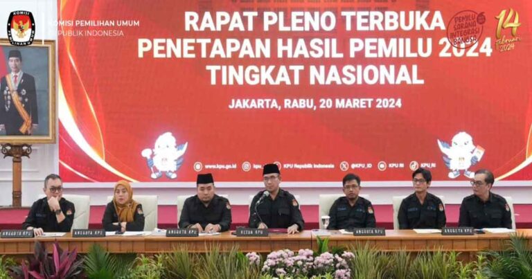 KPU Umumkan Hasil Pemilu Presiden dan Pemilu Legislatif 2024 : Prabowo-Gibrang Menang dan PDI-P Dapat Suara Terbanyak