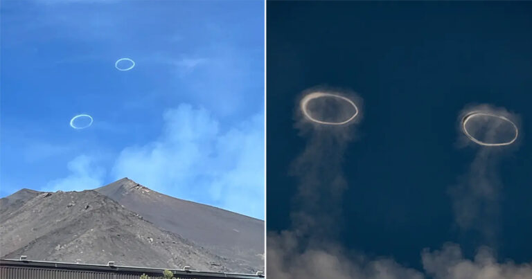 Gunung Etna di Italia menampilkan pertunjukan dengan meniupkan ‘Cincin Asap’ Langka ke Langit