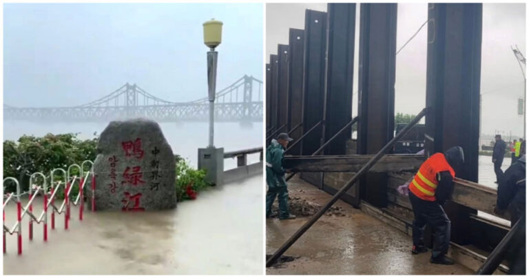 [Kumpulan Gambar] Banjir di Sungai Yalu, Evakuasi Massal di Linjiang, Dandong Menutup 10 Pintu Bendungan