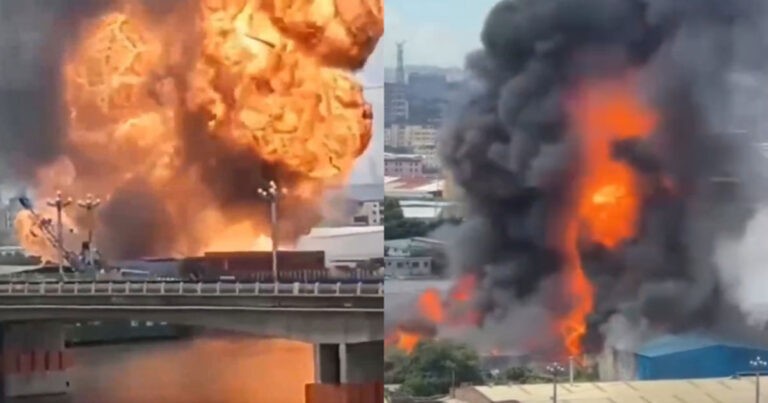 Ledakan Besar di Pabrik Kimia Dongguan, Guangdong, Tiongkok,  Bola Api Raksasa Membumbung Tinggi Hingga Rekaman Videonya Terungkap 