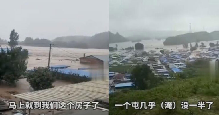 Banjir Besar di Liaoning, Tiongkok : Banyak Desa di Jianchang Terputus Kontak, Seluruh Kabupaten Menghentikan Pekerjaan dan Produksi 