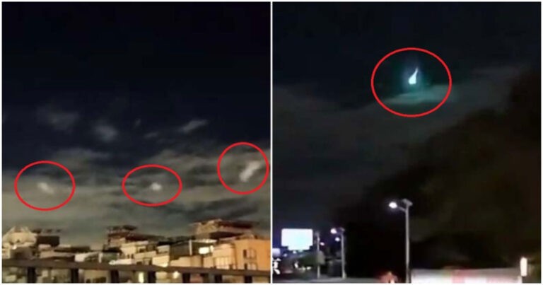 Beberapa Bola Cahaya Beterbangan di Langit Malam  Beijing,  Bola Api Besar Secara Tiba-tiba Jatuh 