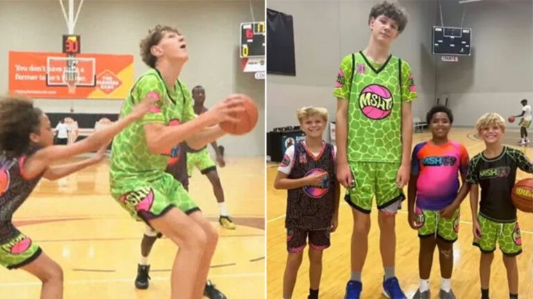 Bintang Basket Berusia 13 Tahun dengan Tinggi 2,23 m Menjadi Sensasi Internet