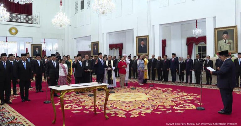 Prabowo Resmi Lantik 55 Wakil Menteri Kabinet Merah Putih