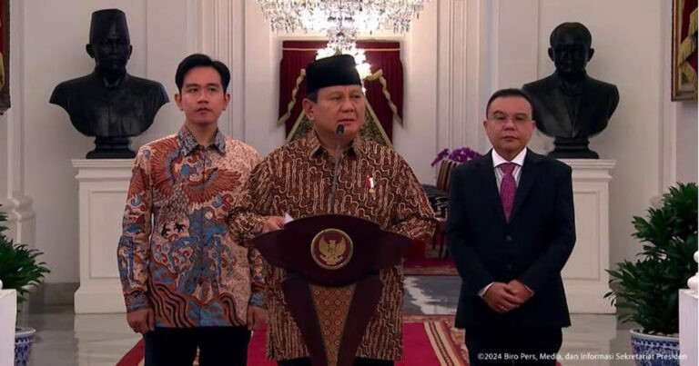 Prabowo Umumkan 48 Menteri dan 5 Kepala Lembaga Serta 56 Wakil Menteri  Kabinet Merah Putih 