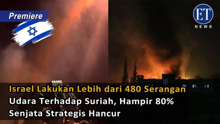 Israel Lakukan Lebih dari 480 Serangan Udara Terhadap Suriah, Hampir 80% Senjata Strategis Hancur
