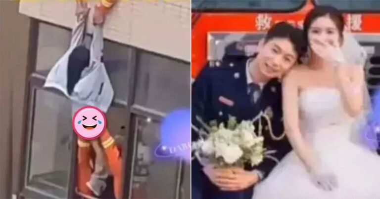 Wanita di Tiongkok Menikahi dengan Petugas Pemadam Kebakaran yang Menyelamatkan Nayawanya