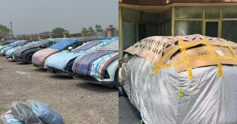 Hujan Es Kembali Landa Beijing, Pemilik Mobil Lindungi Kendaraan dengan Selimut dan Kardus 