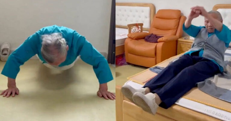 Rahasia Panjang Umur Nenek Berusia 92 Tahun Ini : Setiap Hari Lakukan 200 Kali Push-up