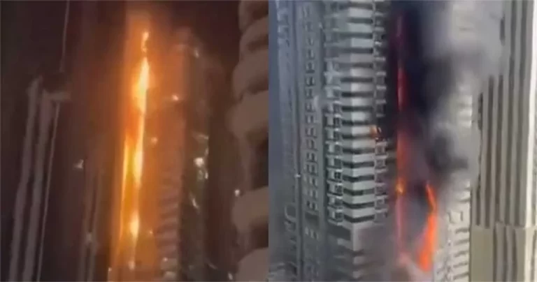 Gedung Pencakar Langit 67 Lantai di Dubai Terbakar Hebat Tengah Malam – Api Menjalar Naik Seperti Lidah Neraka